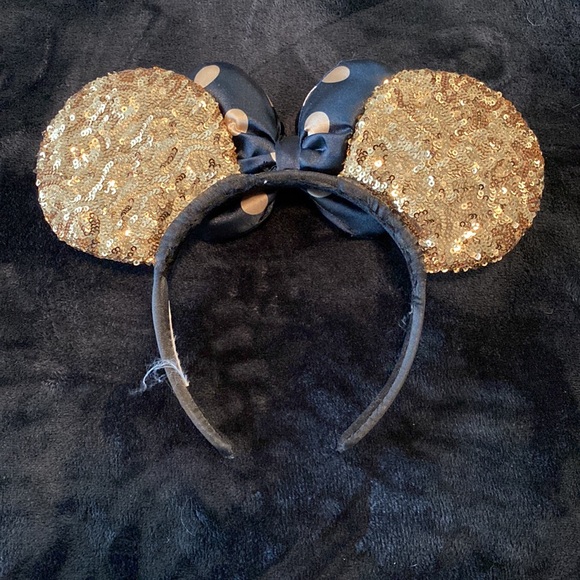 Disney Parks gold and black polka dot Minnie ears - Picture 2 of 2